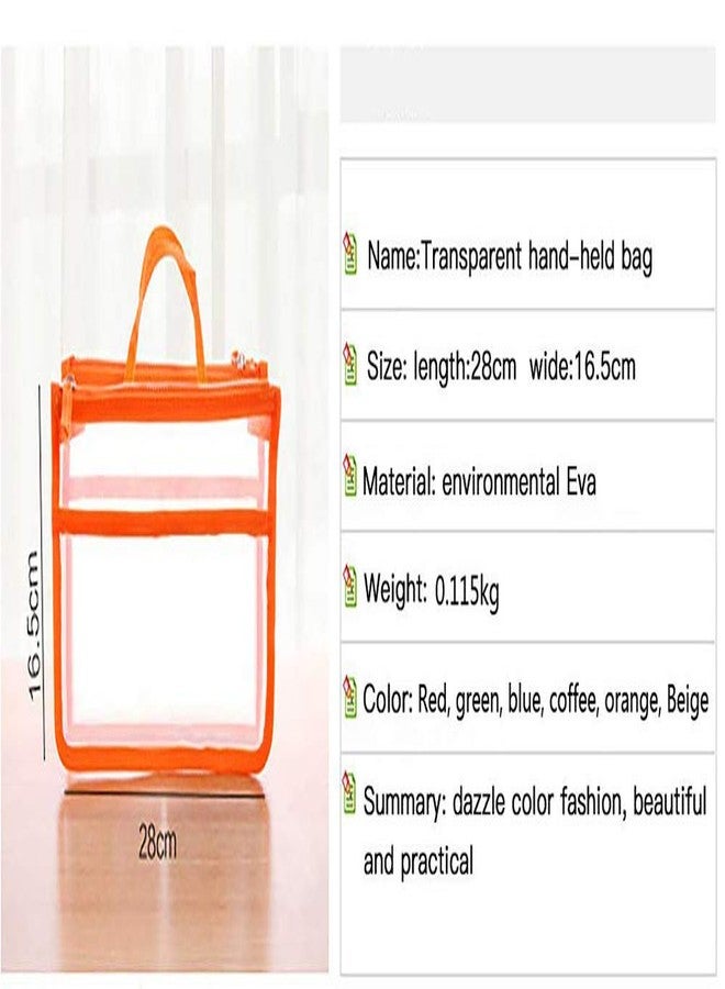 SZTLKHH Handbag Organizer Clear Cosmetic Gadget Insert See Through Purse Organiser Transparent Makeup Travel Pouch Liner with Handle (Green, 11(L) x6.5(W) x4(D))… - Image 3